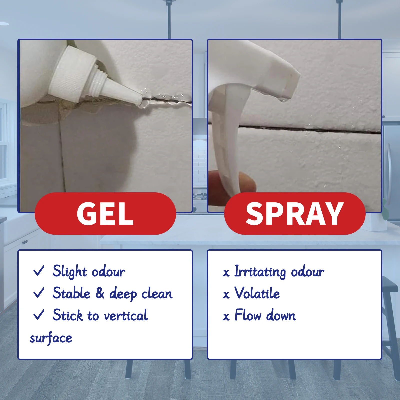 Mold Stain Cleaner Liquid for Bathroom Walls and Mildew Removal