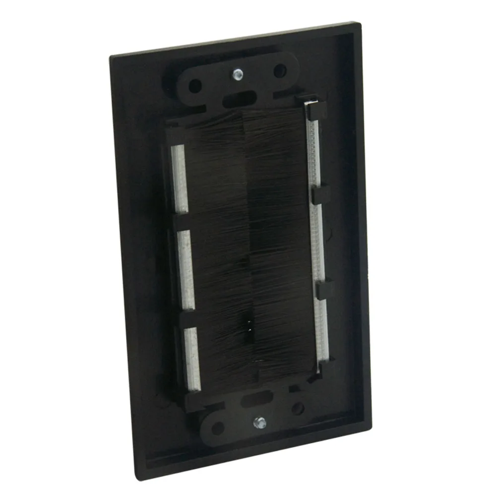 Multimedia Cable Wall Plate 1 Gang Brush Bristles Dustproof Low Voltage Multimedia Cable Wall Plate