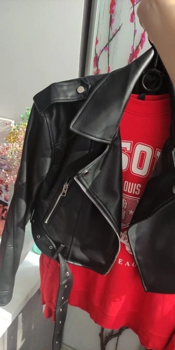 Ailegogo Faux Leather Short Jacket photo review