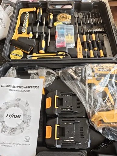 MELLWIN 25+3 Torque Electric Impact Drill Set Multipurpose Cordless Electric Screwdriver Power Tool For Makita 18V Battery Pin photo review