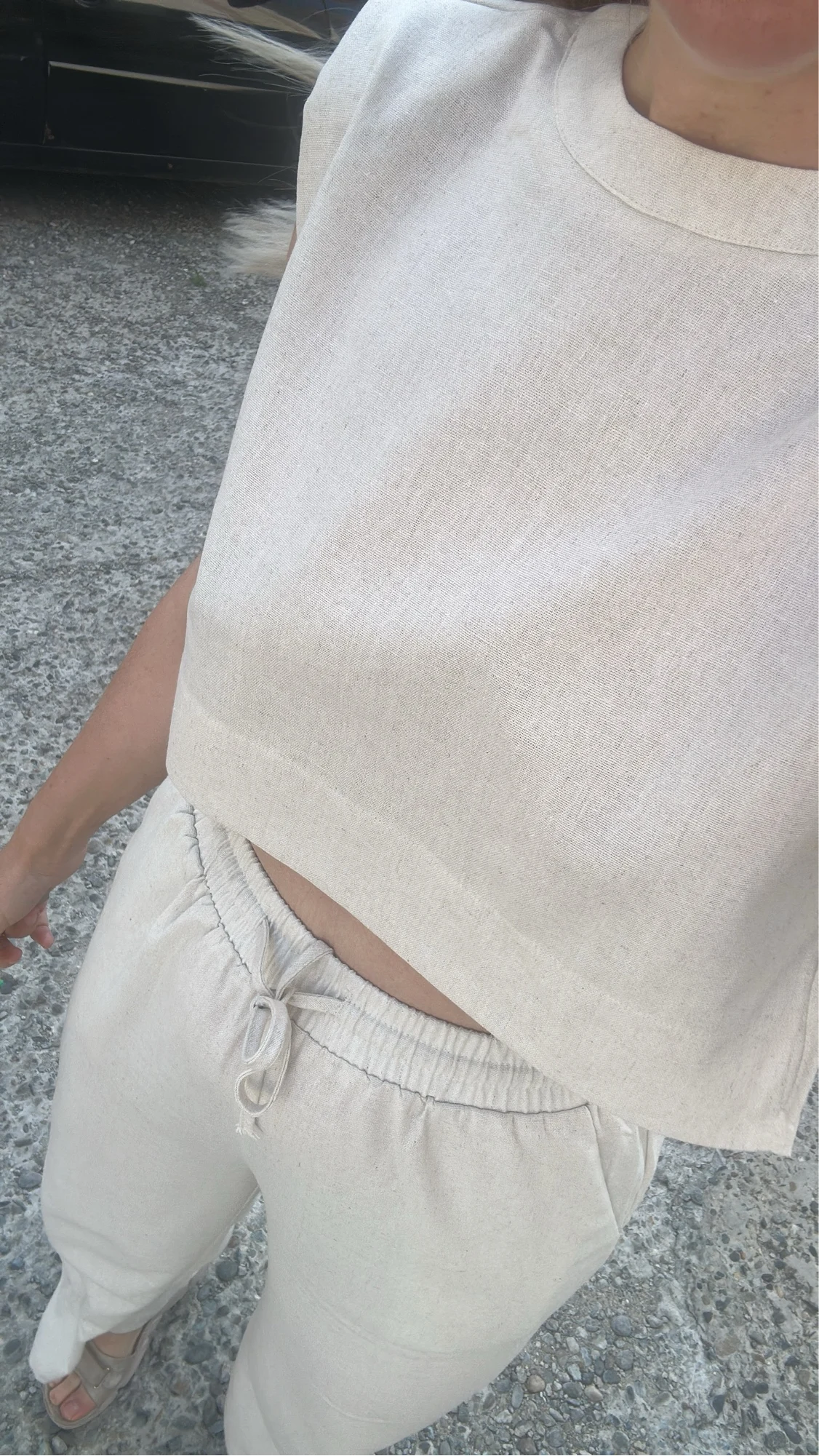 Women's Holiday Linen Two-Piece Set photo review