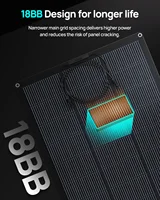 Panneau solaire flexible ECO-WORTHY 400W, matériau ETFE 24V, cellule monocristalline 18BB, 25% d'efficacité élevée pour balcon, camping-car, caravane, bateau, toit 2