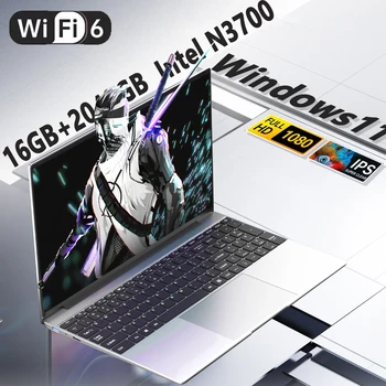 15.6" Ultra Slim Laptop 16GB RAM 2TB SSD Intel N3700 Notebook Gamer  1920*1080  Display Office Study Computer PC Windows 11 Pro