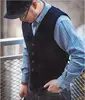 Mens Suit Vest Notched Plaid Wool Herringbone Tweed Waistcoat Casual Formal Business Groomman For Wedding Green/Black/Green/Grey 2