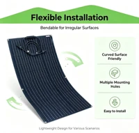 Panneau solaire monocristallin flexible 110W, cellule solaire photovoltaïque ETFE 220W (2 pièces de 110W) à haute efficacité, panneau solaire étanche pour camping-car, caravane, fourgonnette, bateau, alimentation hors réseau sur toit 6