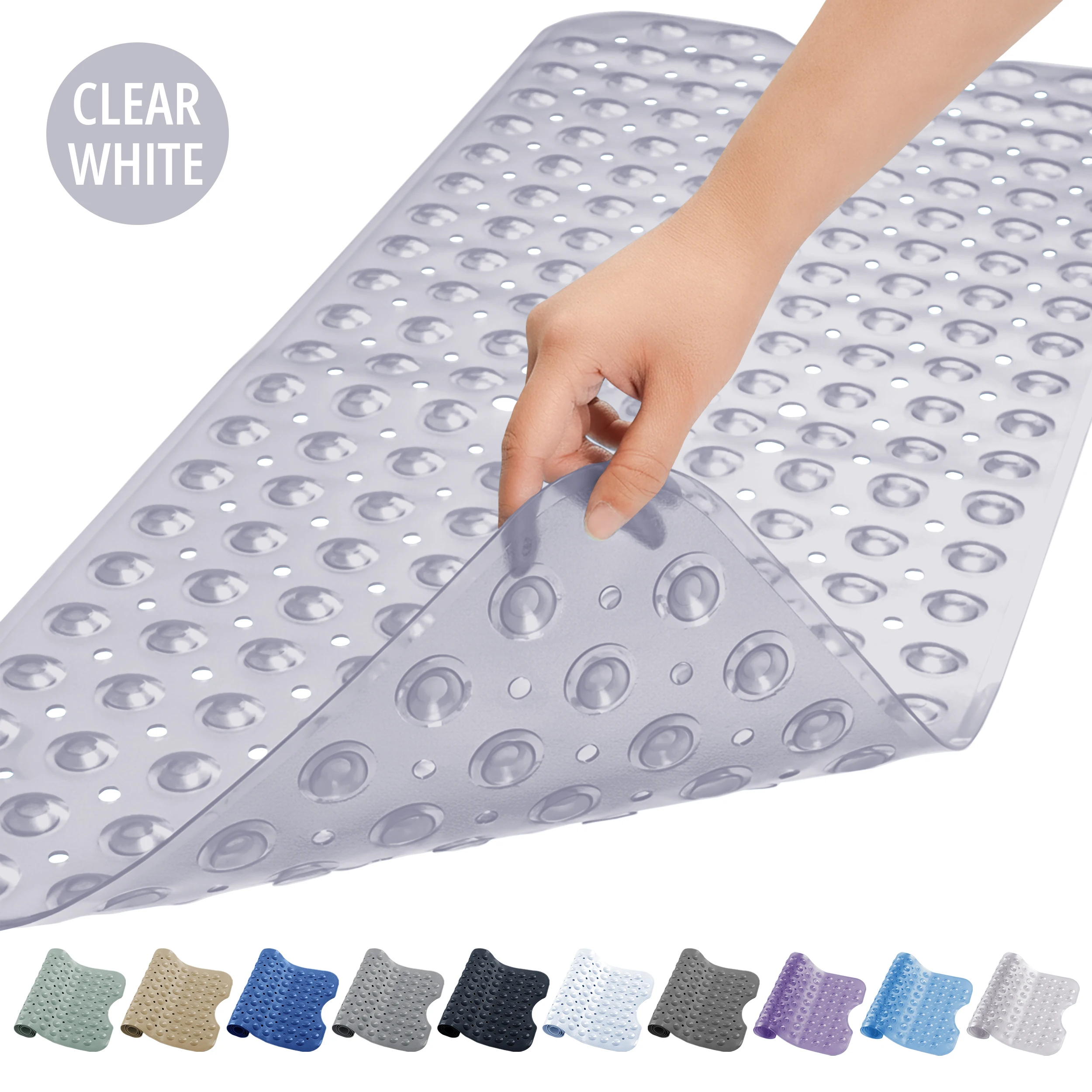 Lux Decor Collection Extra-Large 40×16″ Bathtub Mat – Non-Slip Shower Mat with