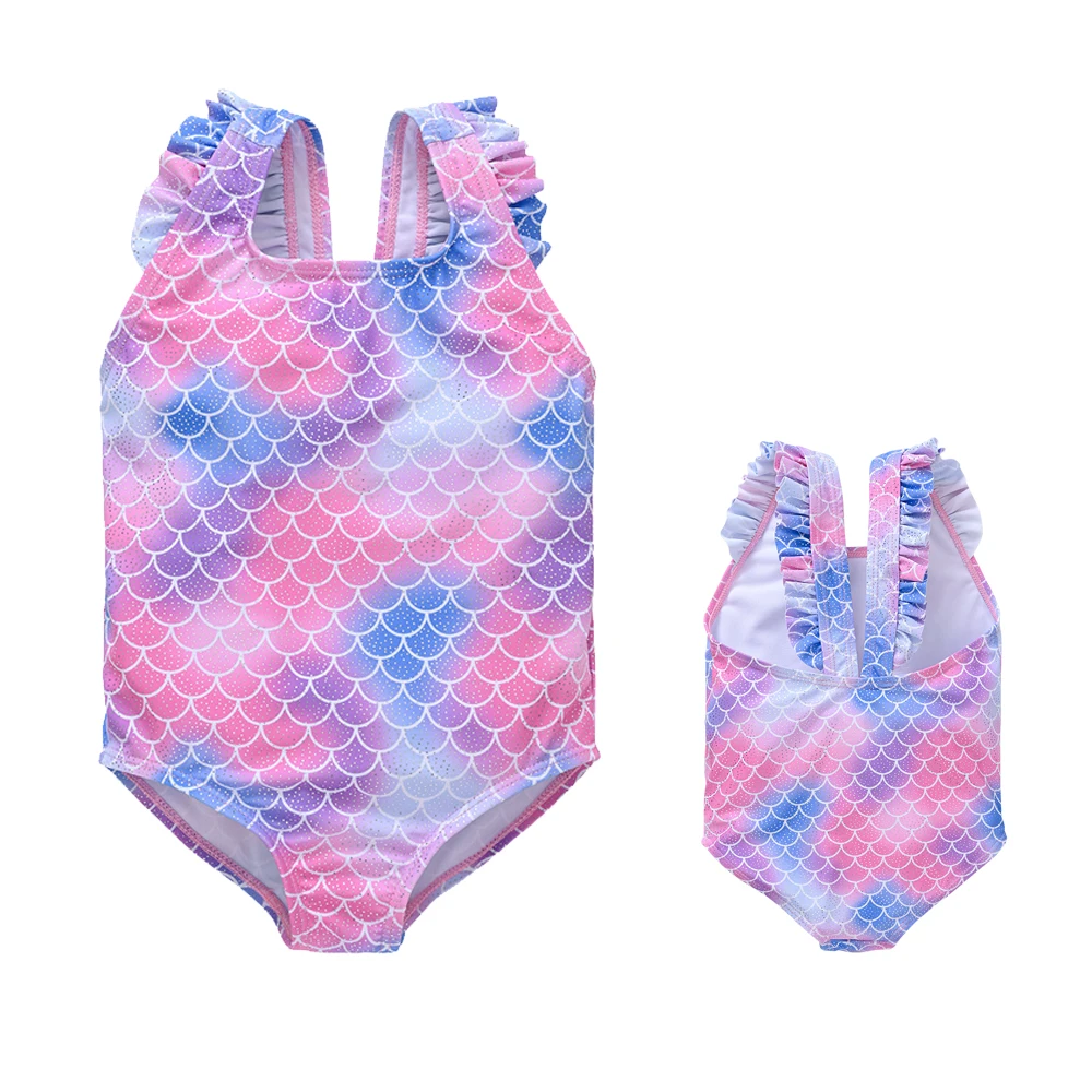 

New Fashion Girls Swimwear Mermaid Printing Kids Beach wear Bikini Sexy Baby Bathingsuit Girls Swimsuit For 9 months to 6Years