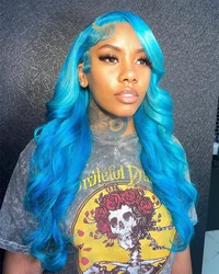 Blue 13x6 Transparent Lace Front Wig Body Wave Wigs For Women 613 Colored 13x4 Lace Front Blonde Human Hair Pre Plucked Wigs