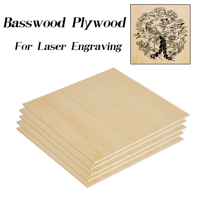 Usongshine 13pcs Plywood Basswood Sheets 3mm Plywood Board for Laser Cutting Engraving Crafts, Unfinished Wood Sheets for DIY Painting Modeling