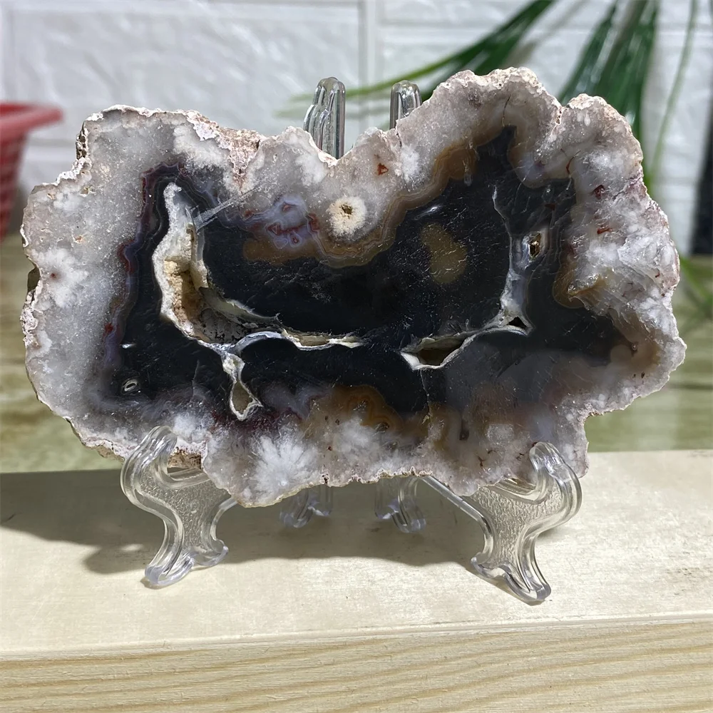 

Crystal Natural Flower Agate Slab Slice Beauty Minerals Spiritual Feng Shui Reiki Living Ornaments Home Decoration