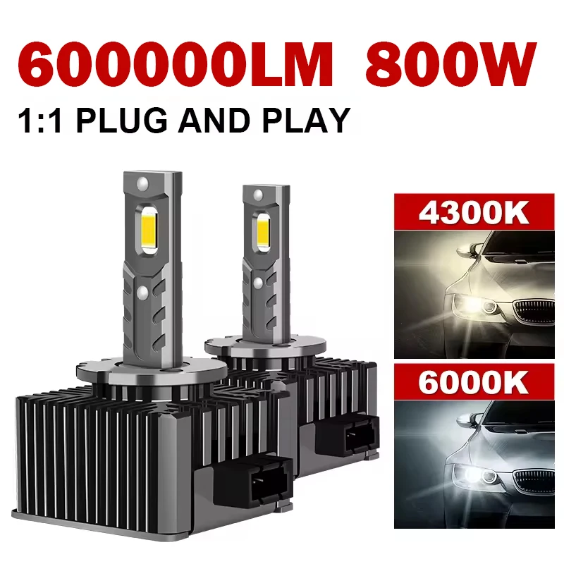 800W 4300K D1S D3S LED Headlights HID D2S D4S D8S D1R D2R D3R D4R Xenon Turbo LED 600000LM CSP Chips 6000K White Plug&Play 12V led headlights led car headlights
