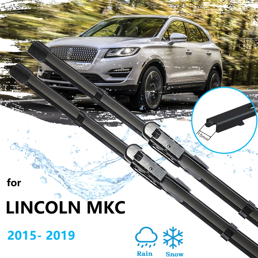 

2x For Lincoln MKC 2015 2016 2017 2018 2019 Auto Window Wipers Blades Rubber Frameless Arm Windscreen Car Cleaning Replacement