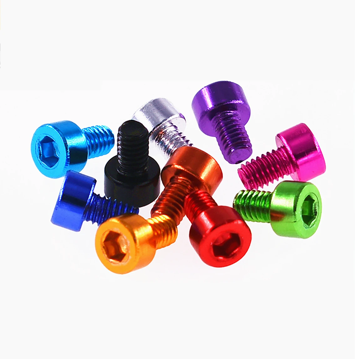 

2pcs M6*8/10/12/15/20/25/30/40mm Colourful Hex Hexagon Socket Cap Head Screws 7075 Aluminum Alloy Allen Bolts