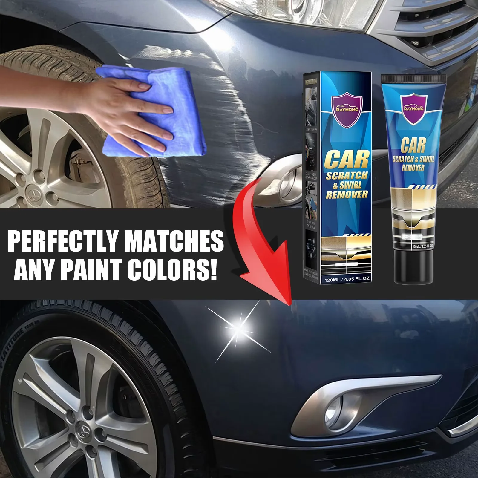 Car Scratch Repair Kit Auto Body Paint Restorer Wax
