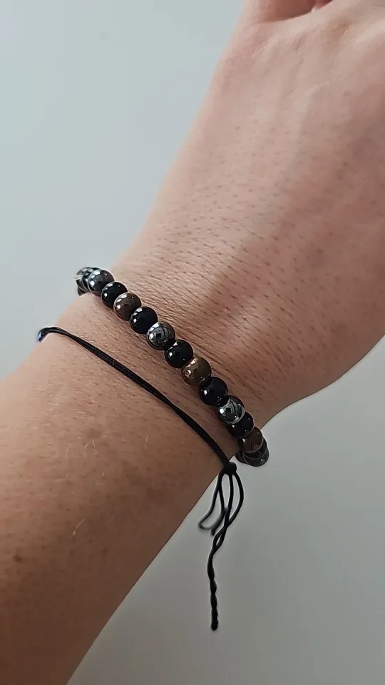 Triple Protection Bracelet: Tiger’s Eye, Obsidian & Hematite photo review