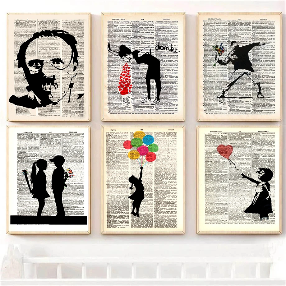 Banksy Street Dictionary Art Lovesick Girl Boy Art Love Sick Print