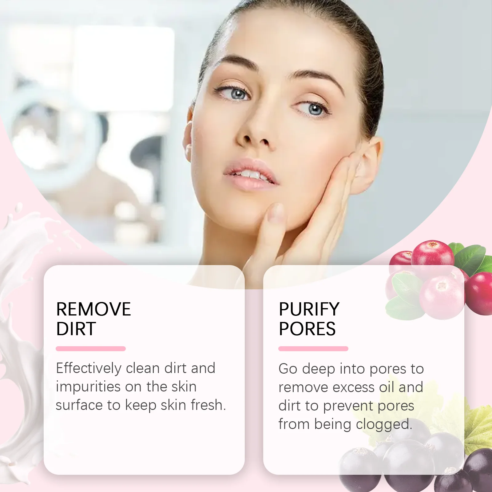 EELHOPE Face Cleaner Moisturizing Gentle Cleaning Pore Dirts Oil Control No Tight Non-irritating Soothing Face Cleaner Gel