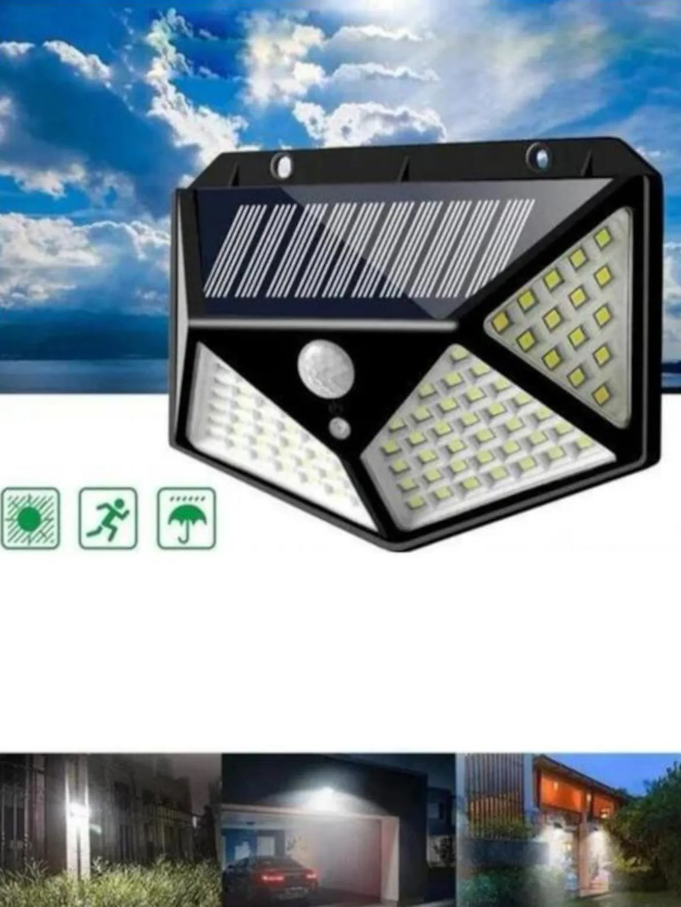 LuminaireSolarSensorLedSolarLightParaJardimexternaprovade100