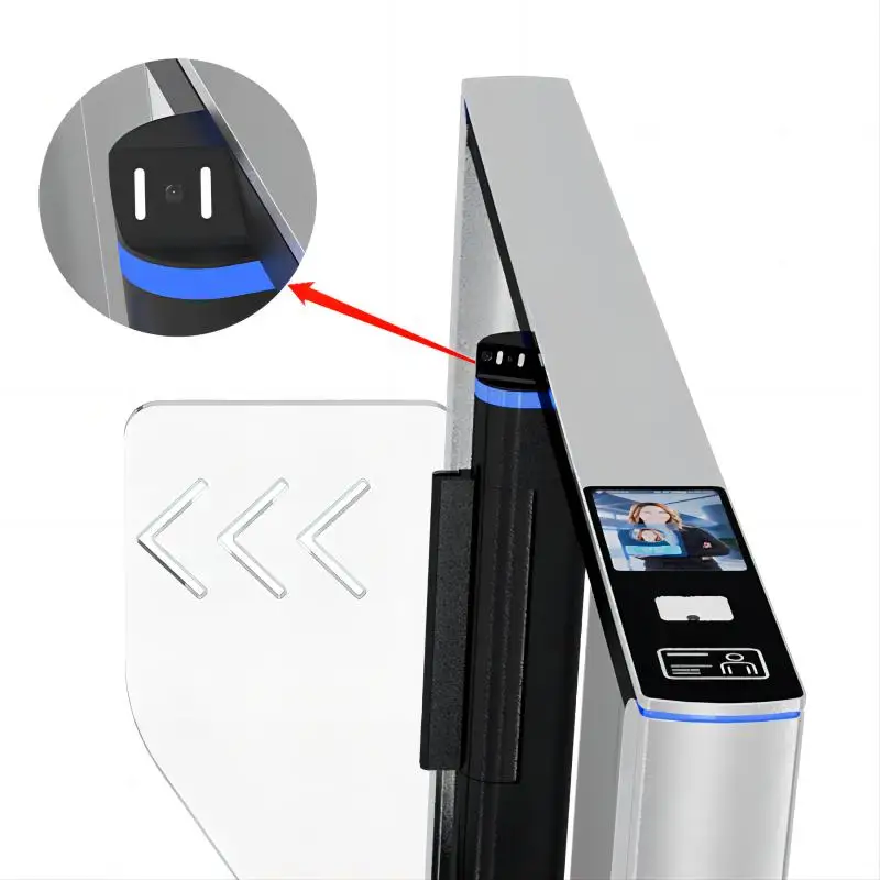 

7-inch Touch Screen Aluminum Alloy Luxury High Speed Gate Turnstie Swing Barrier Gate with Face Recognition RFID QR Code