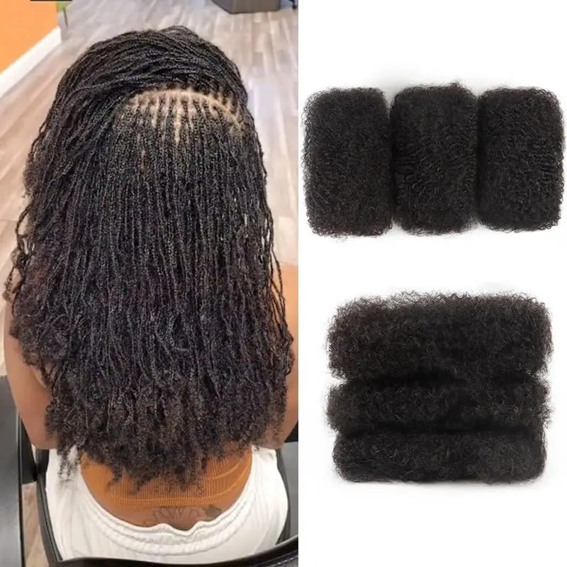 Brazilian Hair Afro Kinky Curly Wave 100% Human Hair Bulk For Braiding Twists Hair For Micro Twist Afro Kinky Hair Extension 1