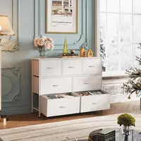 7-Drawer White Dresser - Fabric Storage Tower with Steel Frame & Wood Top for Bedroom/Entryway 2