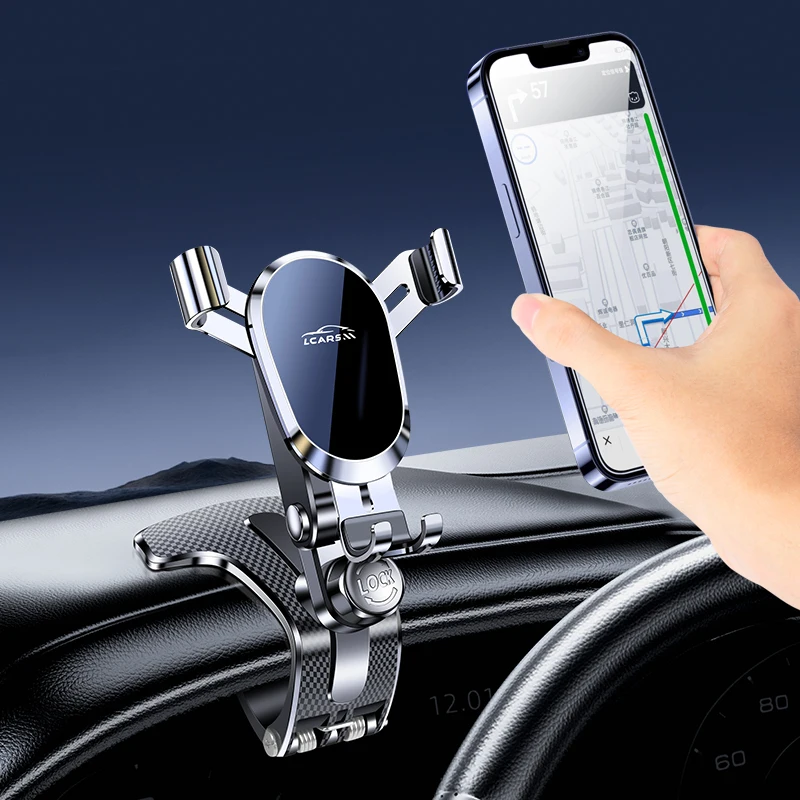 Gravity-Lock Phone Holder Car Support Smart Phone Clip Dashboard Multi-functional Fixed Navigation Bracket Strong Steady