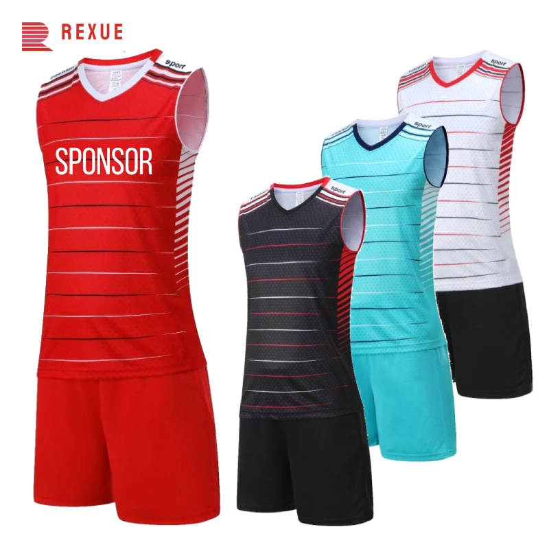 Volleyball Clothes For Men Women Standard Sleeveless Jersey Tank Top Baseball Badminton Vest Suit Print 2 Pcs Training Tracksuit