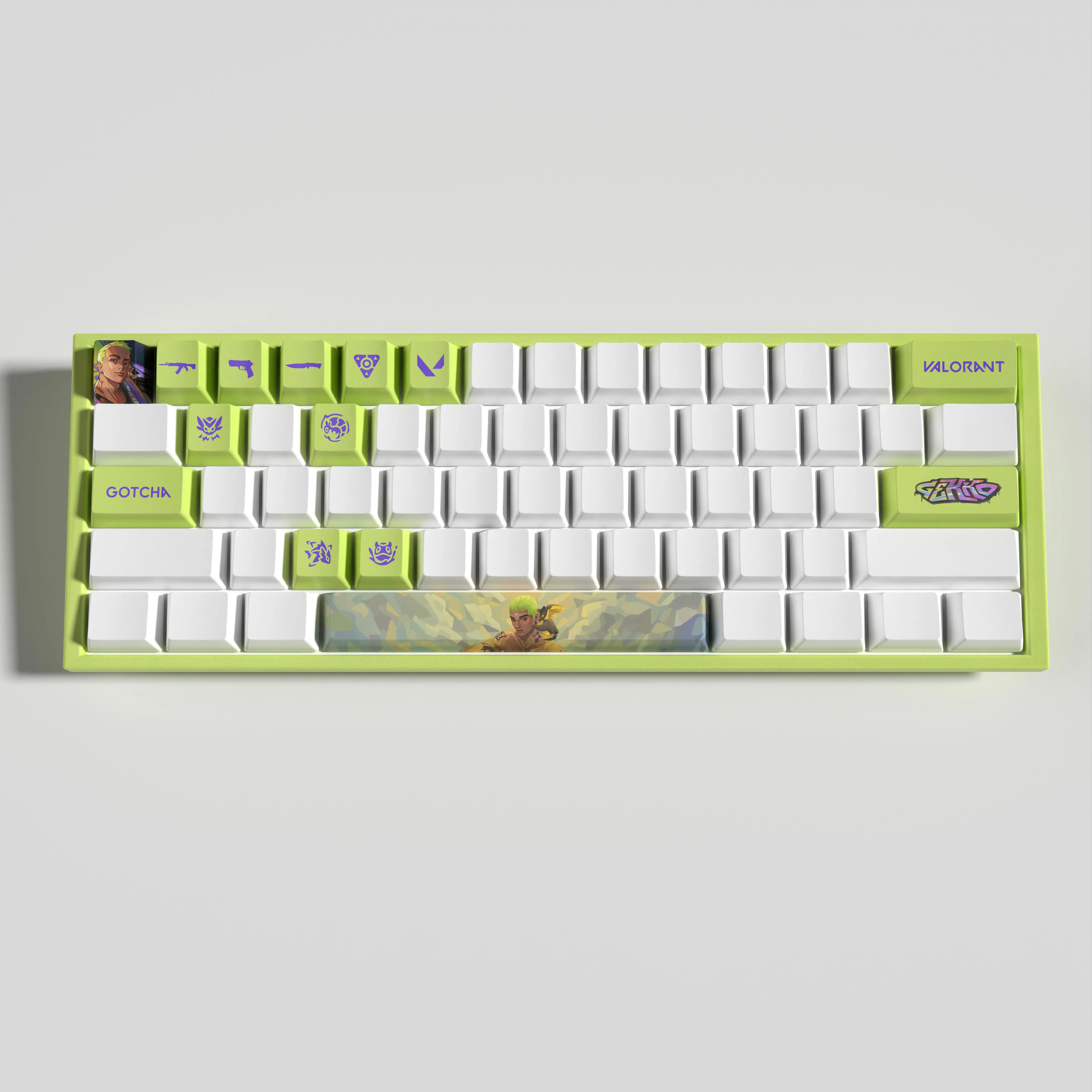 Gekko-valorant Keycaps Grupo Pbt Dye Sub Perfil Oem 14 Chaves Novo Design - Imagem 3