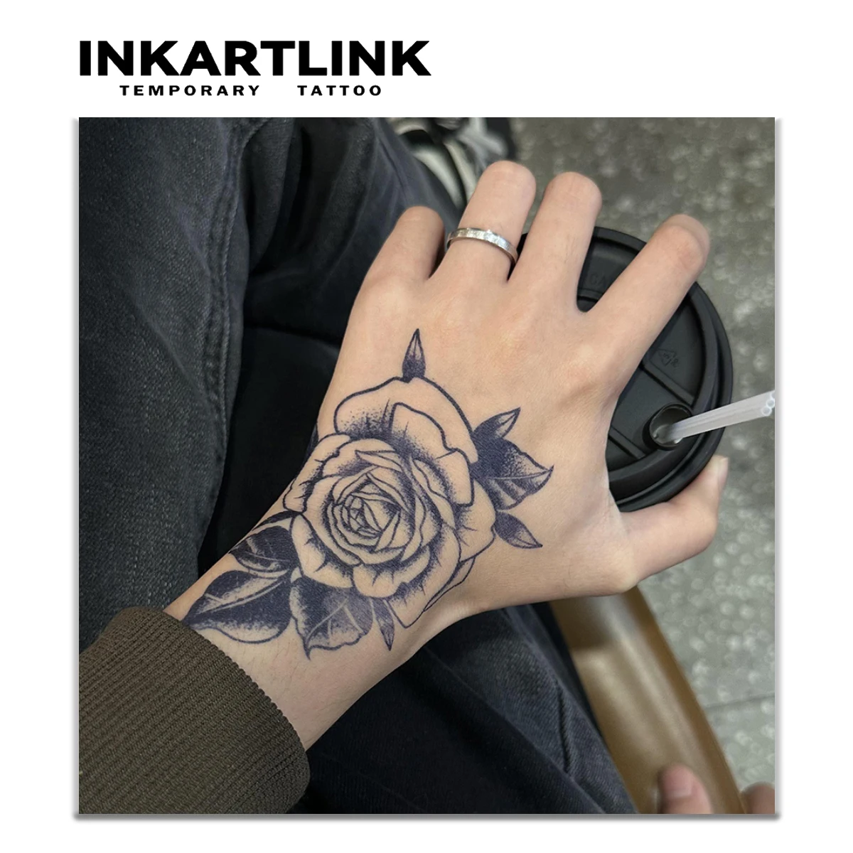 Flower temporary tattoo sticker, waterproof magic tattoo, lasts to 15 days fake tattoo, semi permanent tattoo 2