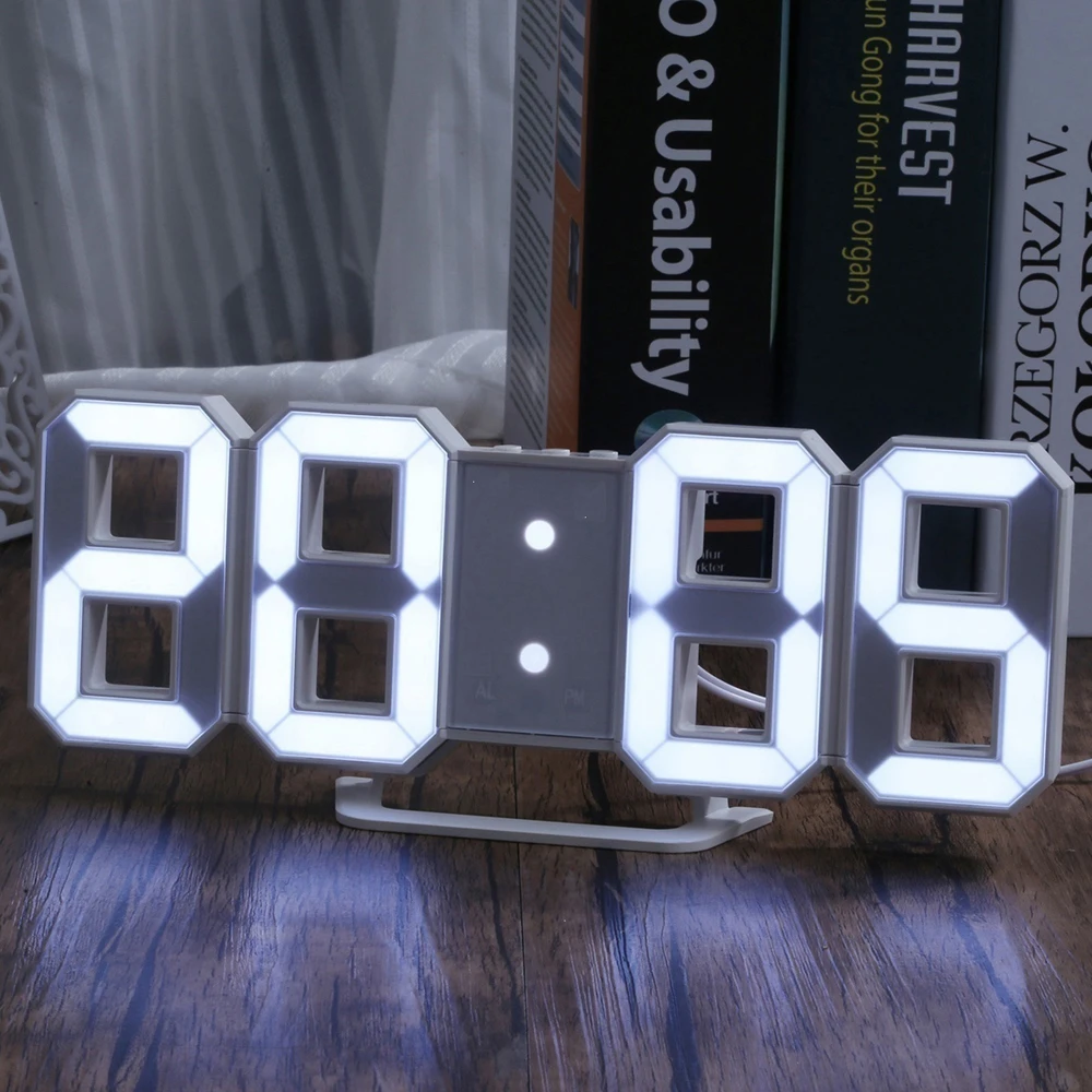 HorlogeHorloge numérique 3D LED, Mode nuit scintillante, réglable, électronique, décoration de Table, salon numérique 3D LED, Mode nuit scintillante, réglable, électronique, décoration de Table, salon