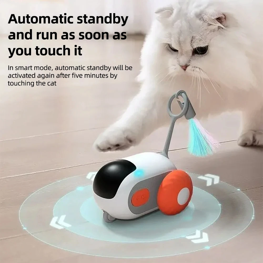 Turbo Tail Cat Toy Three Modes Interactive Electronic Smart Cat Toy Remote Control Rechargeable Automatic 1