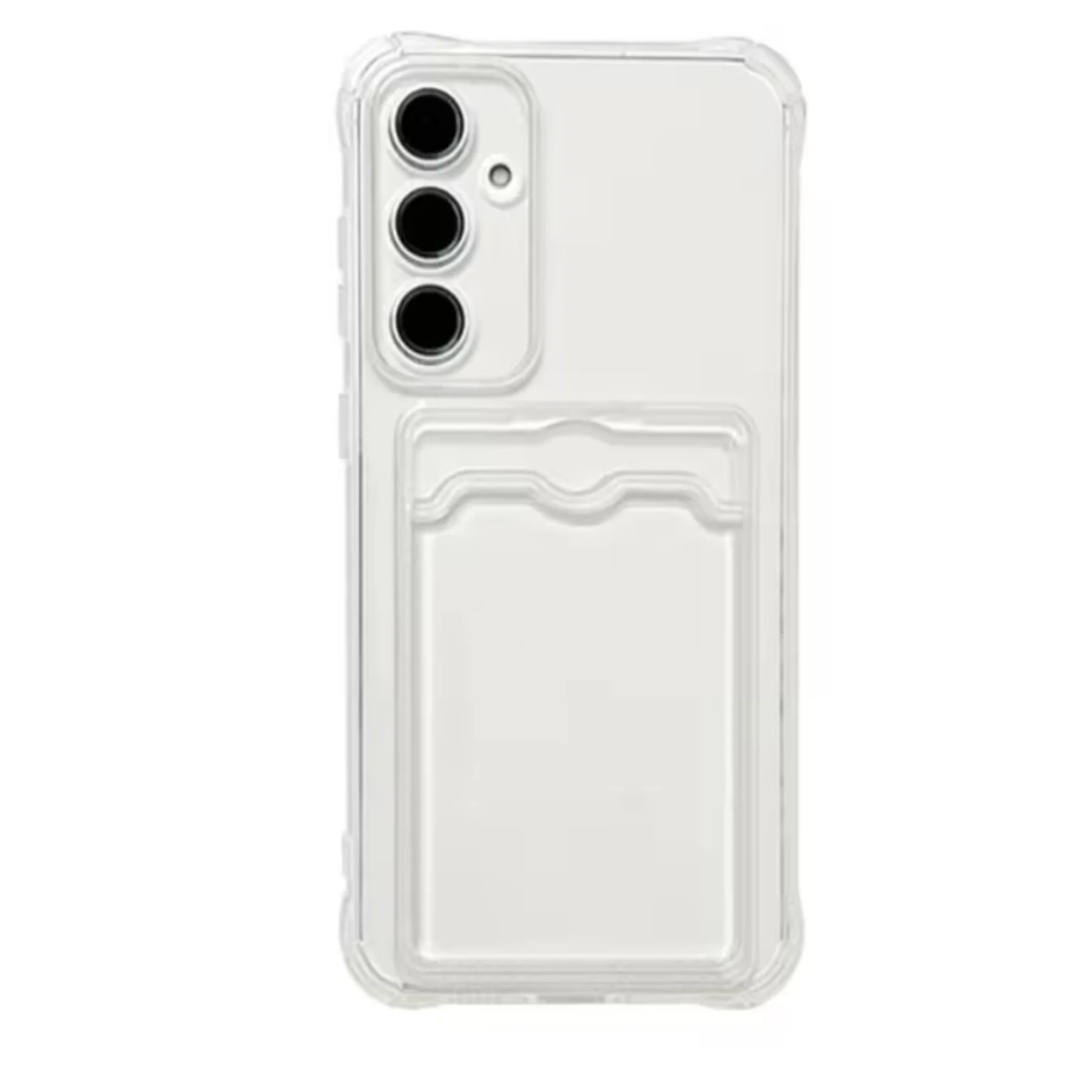 Durable Clear Silicone Card Holder Phone Case - Shockproof & Soft Design