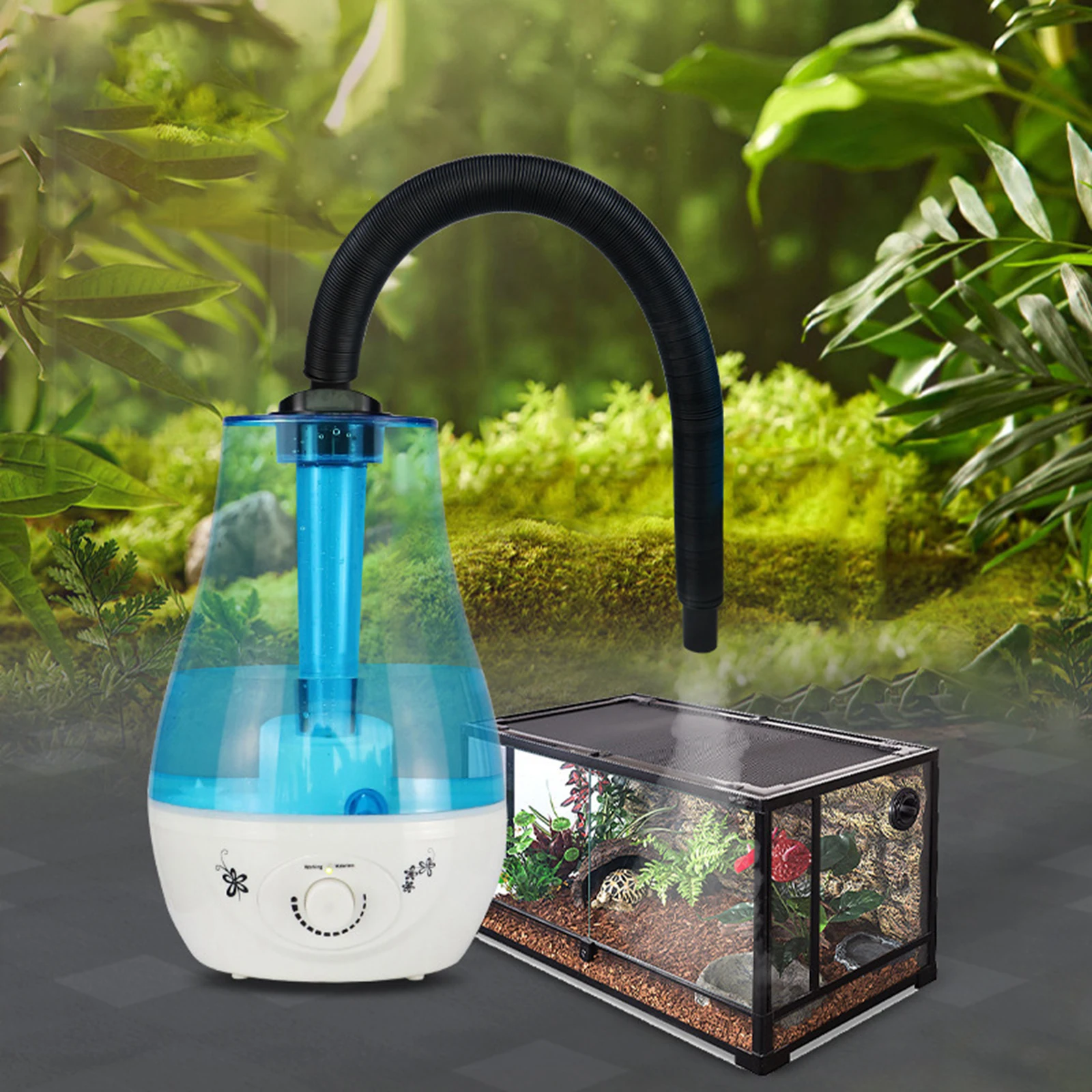 3L Reptile Humidifier Terrarium Fogger Machine Extension Hose Misting System for Amphibians Pet Supplies US/EU Plug reptile heating lamp