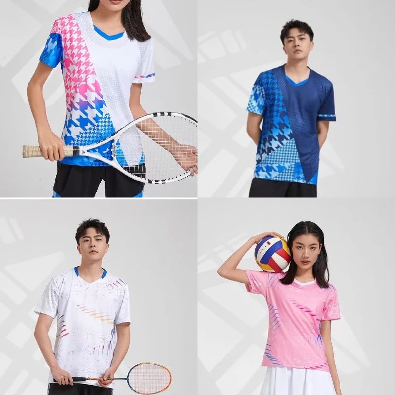 Tennis Shirt Acive Fashion For Men Women Kids Breathable Quick-Dry Badminton Running Workout