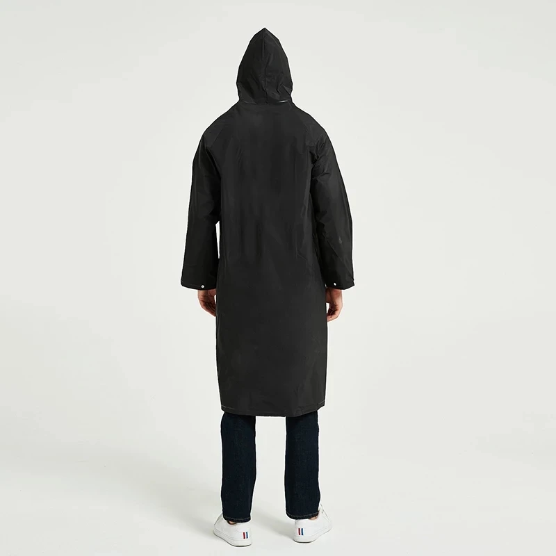 Thickening Long Raincoat Adult Unisex Black Fashion Eva Material Long Hooded Outdoor Travel Mountaineering Fishing Raincoats raincoat poncho
