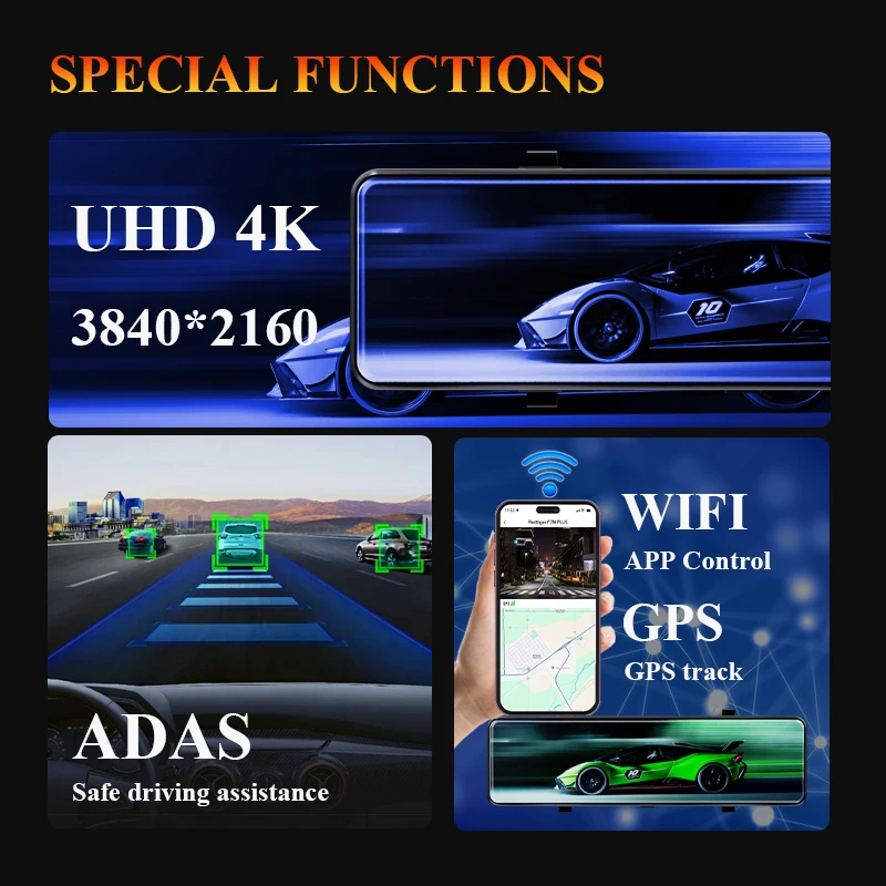 4K   ķ GPS ADAS ڵ ī޶, Ǯ ġ ũ IPS  , Asawin H109Y, Ʈ , 24H  , 10 ġ