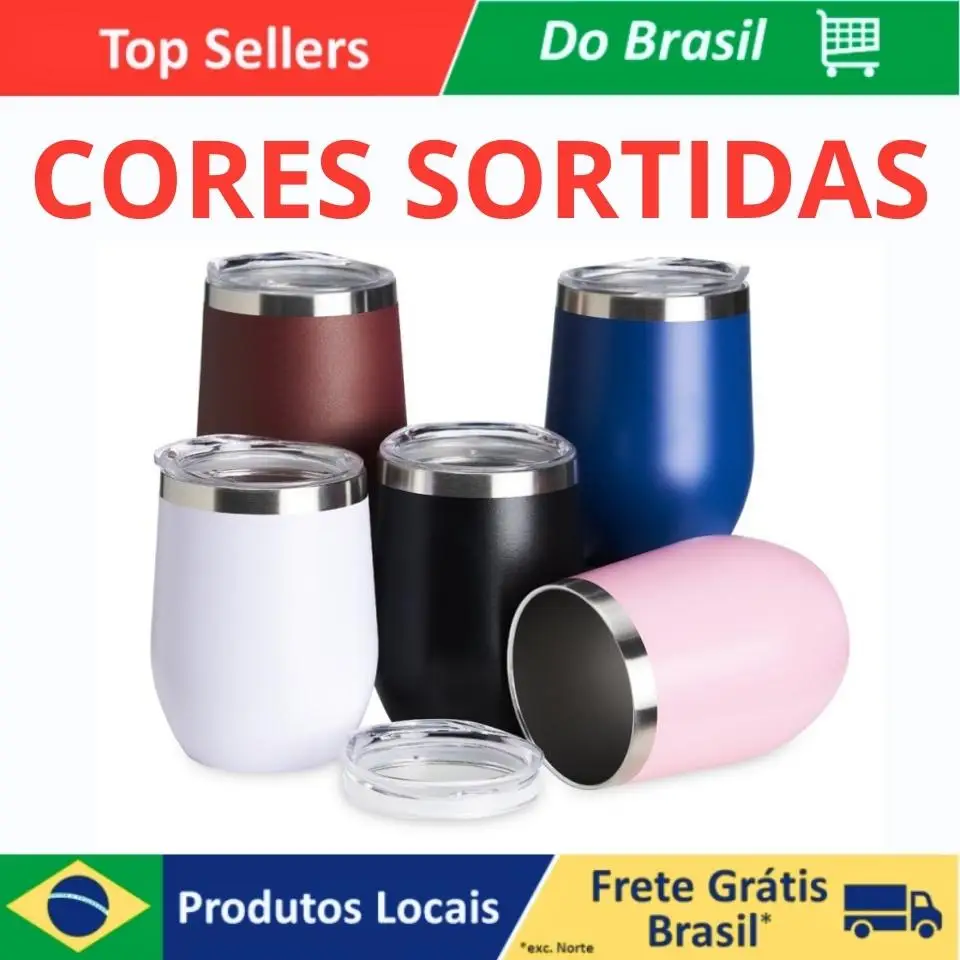 Copo Cuia Térmico 360ml Em Inox Com Tampa Acrílica Fosco