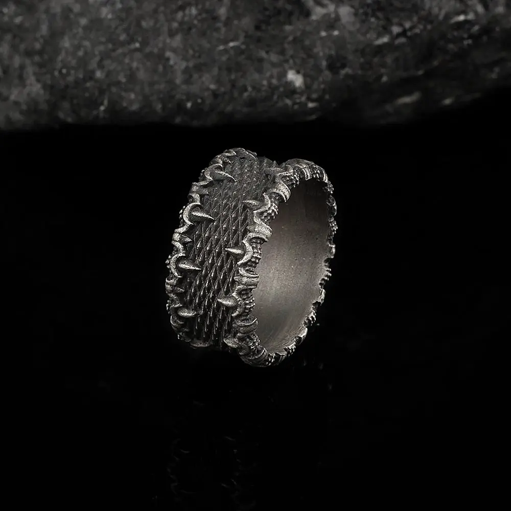 

Aging Model Real Pure Sterling Silver Ring 925 For Men Natural Patterned Turkish Jewelry All Sizes