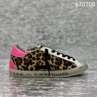 Classical GOLDEN Shoes Designer Women's GOOSE Sneakers Silver Glitter Leopard Pony Hair Suede Leather Style Shoe 1
