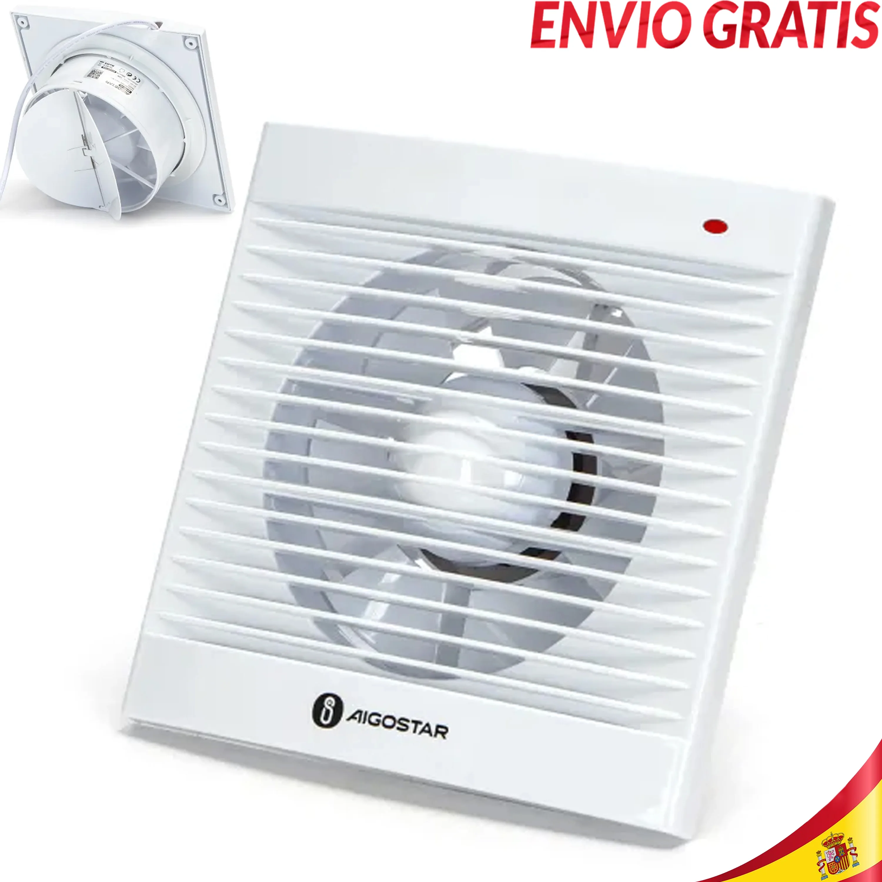 Extractor de Baño Cocina Extractor de Aire 15W Silencioso 20 dB con  Compuerta Antirretorno 180 m3/