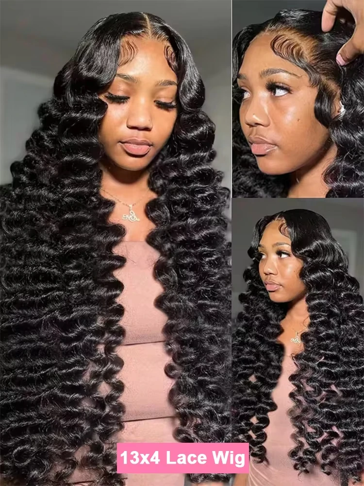 Mossily 300 Density Loose Wave 13x4 HD Lace Front Wig 40 Inch Brazilian Curly Deep Wave 13x6 Lace Frontal Human Hair Wigs Women 5