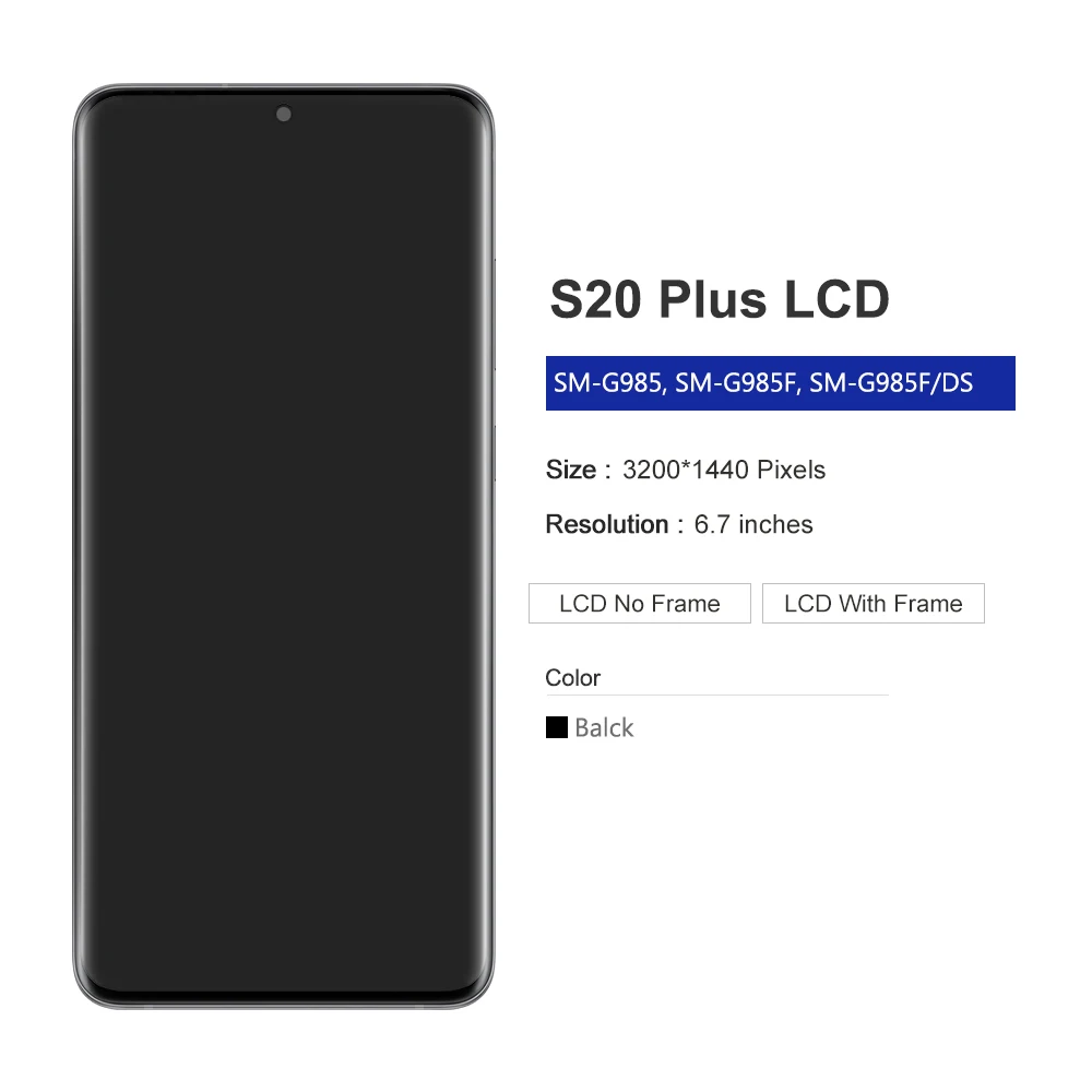  ִ ġ ũ Ÿ , AMOLED ÷, Ｚ S20 ÷ LCD G985, G985F , 6.7 ġ