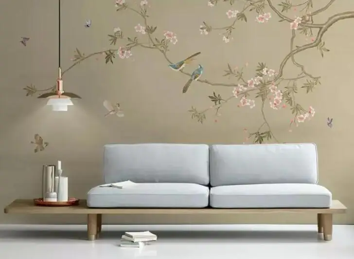 peça de fundo de tv de bambu, peça de revestimento chinês