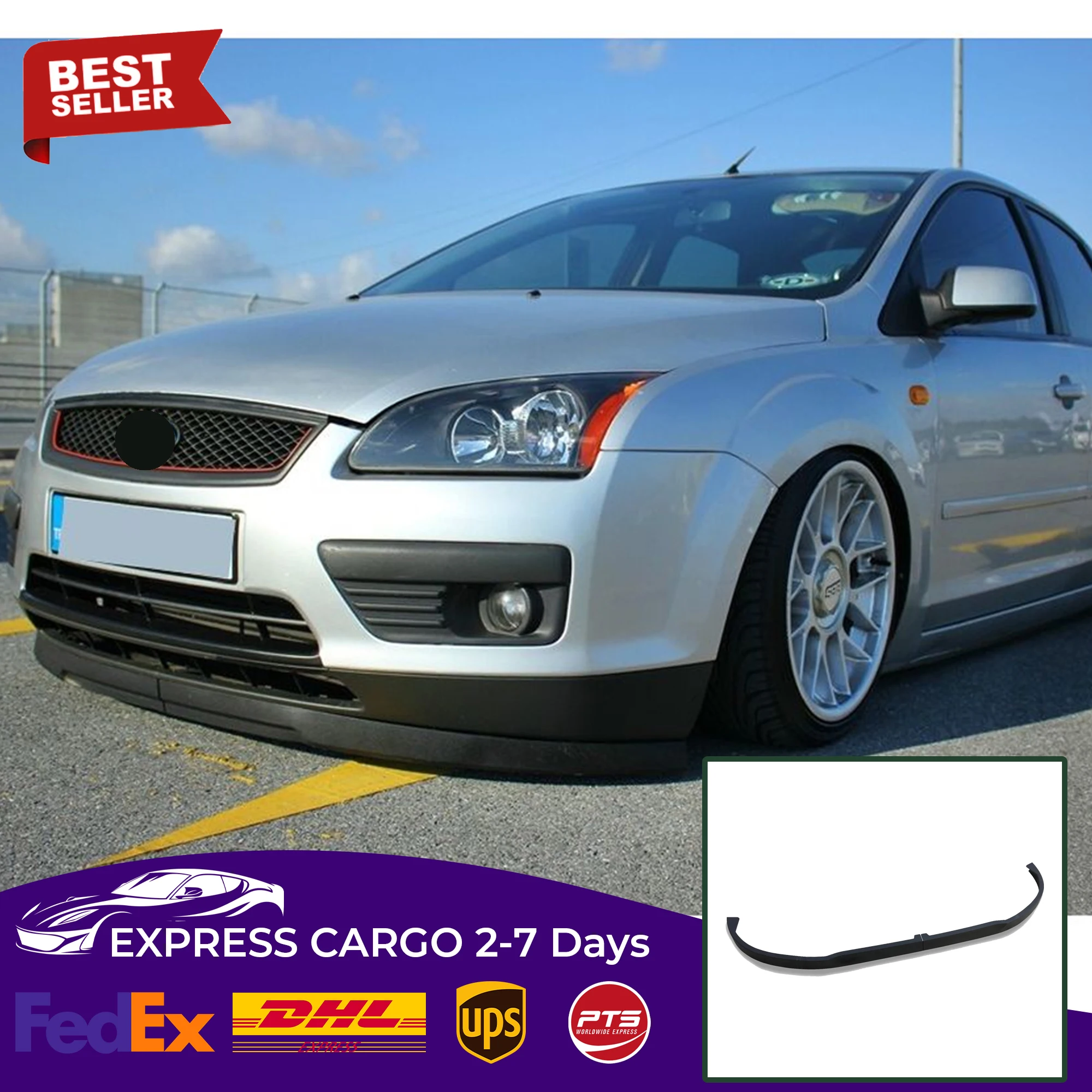 

For FORD FOCUS 2 / 2.5 / 3 Astra H Model LIP FRONT SPOILER BUMPER LIP Euro Spoiler Lip Universal 2 pcs Body Kit
