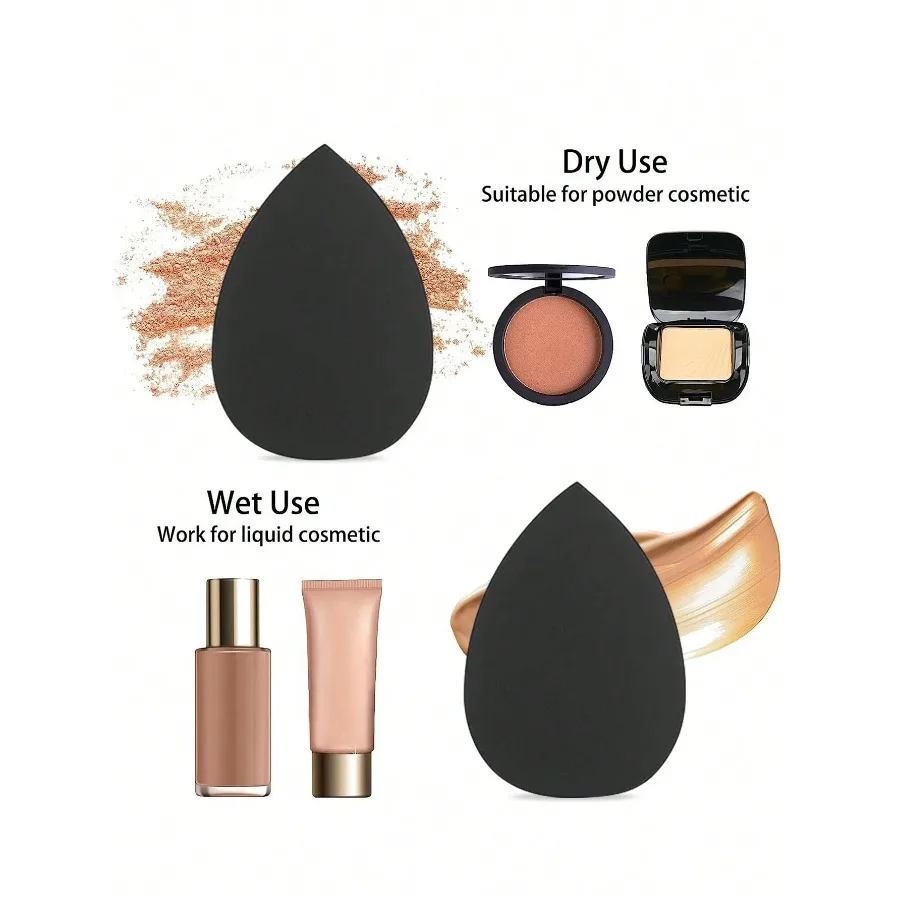 31pcs Makeup & Toiletry Kit Makeup Sponge Mini Finger Powder Puff Face Wash Puff Tool Travel Cosmetic Bag 5
