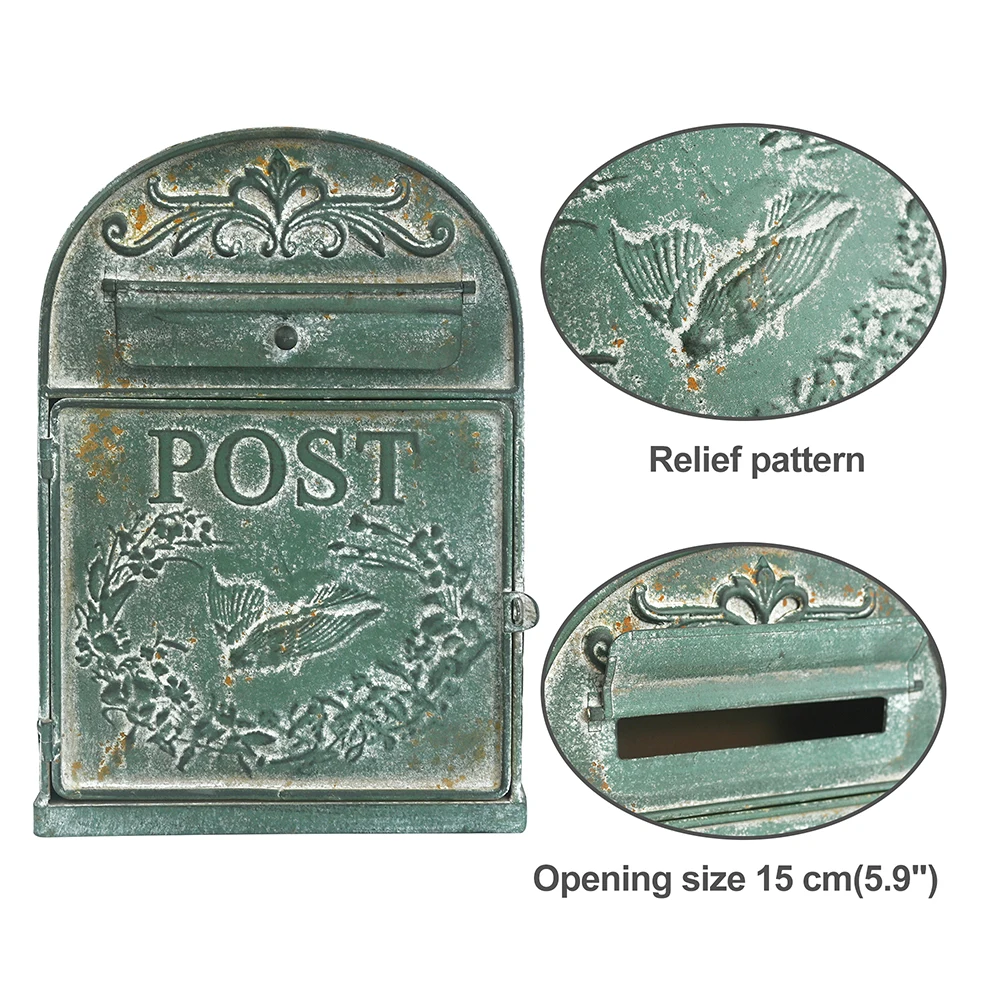 Farmhouse Post Decoration Crafts Mailbox Post Vintage Outside Mailboxes Wall Mounted Box Mailboxes Letter Box Metal, wall mounted mailbox, post mount mailbox, miniature mailbox