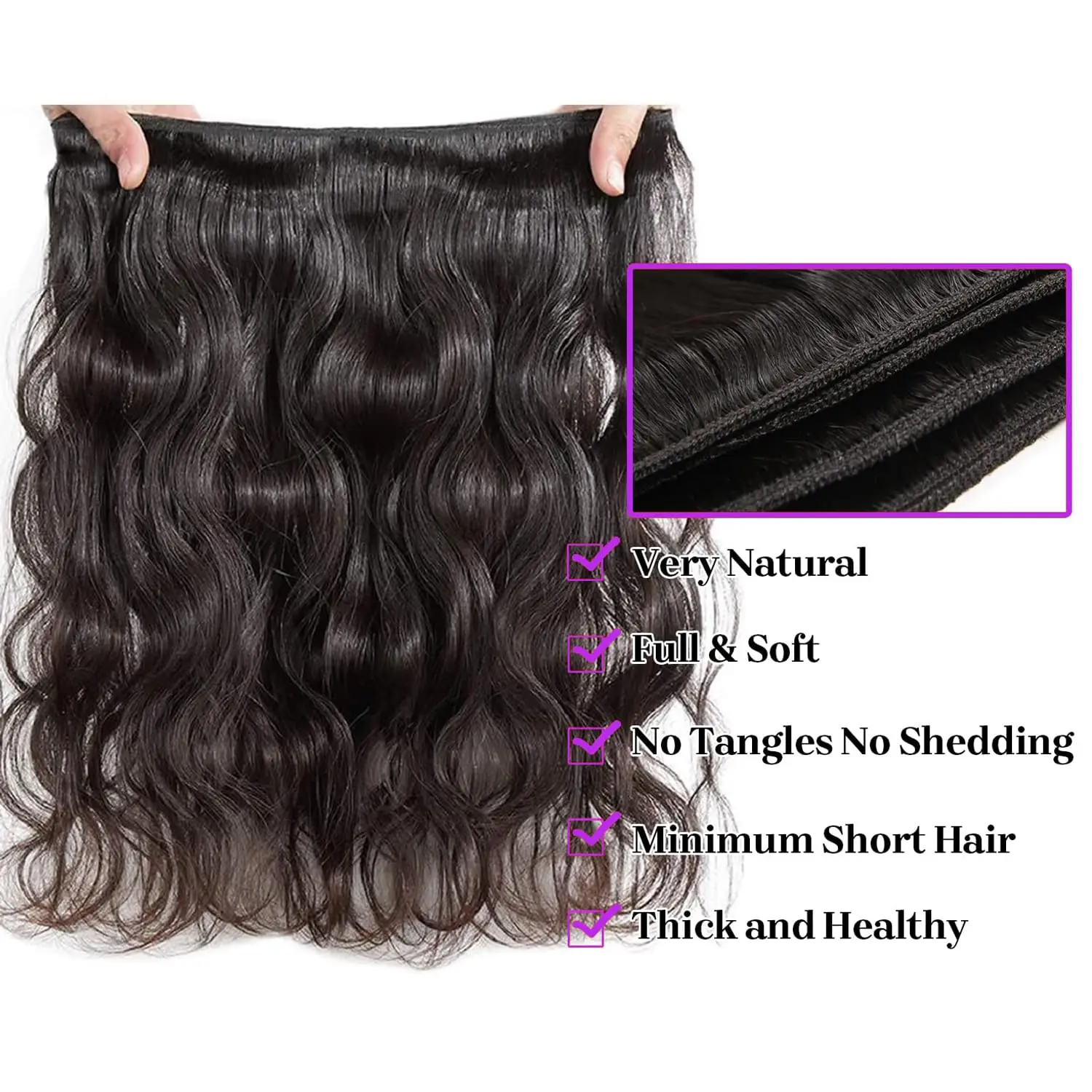 Body Wave Human Hair Bundles 1/3 Bundles Virgin Hair Brazilian Weave Extensions 100% Human Soft