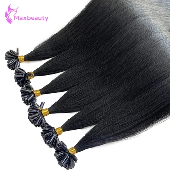 Extensioni a U in Capelli Umani Lisci 50G, Extensioni in Cheratina, Capelli Umani Veri, Miscelazione Invisibile, Extension Capelli Remy Lunghi e Lisci