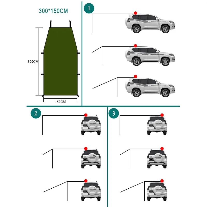 Outdoor Camping Car Awning Shade Sail Tail/Side Tent Canopy Sunscreen 210D Oxford Cloth PU2000 Waterproof Sunshade camping tent sun shade sail camping canopy car side awning