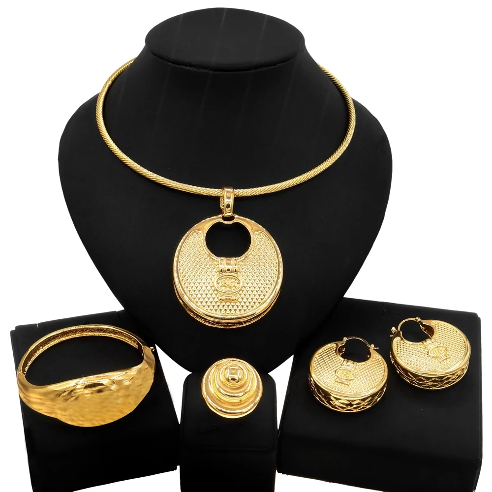 Conjunto De Collar De Joyería De Mujer India Africana Dubai Novia Boda Baile Joyería De Moda